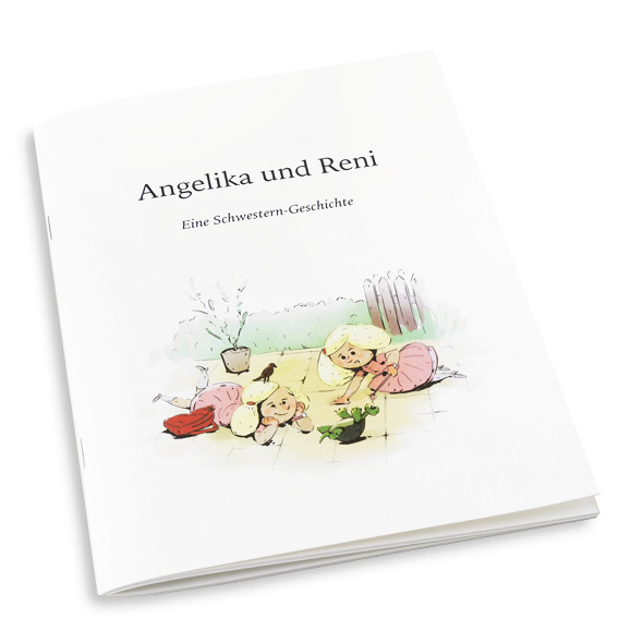 Cover eines illustrierten Geschenkbuches zum runden Geburtstag zweier Schwestern, © Andrea Kästle